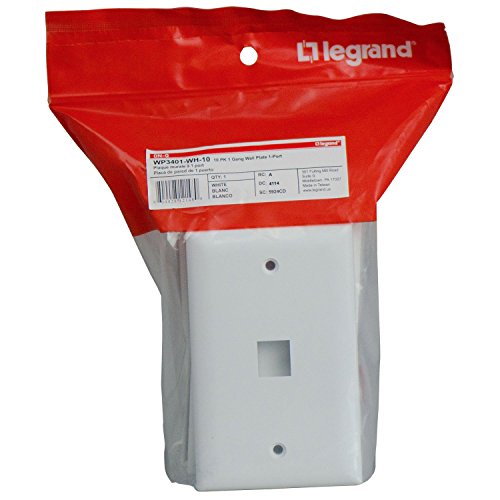 0804428121480 - ON-Q/LEGRAND WP3401WH10 1 PORT CONTRACTOR SINGLE GANG WALL PLATE (PACK OF 10), WHITE