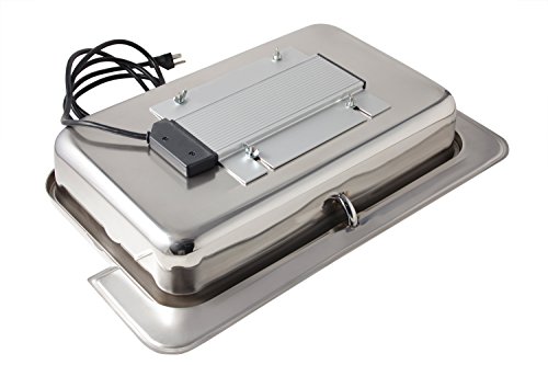 0804476006050 - BON CHEF 11006ES STAINLESS STEEL ELECTRIC DRIPLESS RECTANGLE WATER PAN WITH CHAFING DISH HEATING PLATE, 2 GAL CAPACITY, 21 LENGTH X 13 WIDTH X 4-1/4 HEIGHT