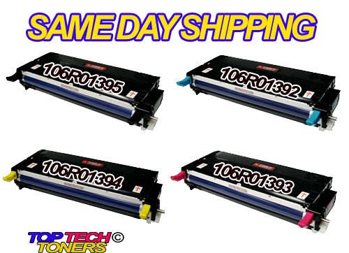 0804551137587 - TOPTECH® HIGH YIELD XEROX PHASER XEROX PHASER 6280, XEROX PHASER 6280DN, XEROX PHASER 6280N TONER CARTRIDGE SET, XEROX 106R01395 BLACK 106R01392 CYAN 106R01394 YELLOW 106R01393 MAGENTATONER CARTRIDGES REMANUFACTURED TOPTECH® BRAND ONLY