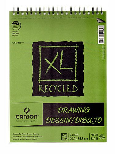 0804551996245 - CANSON XL RECYCLED DRAWING PADS 11 IN. X 14 IN. PAD OF 60 SHEETS WIRE BOUND TOP