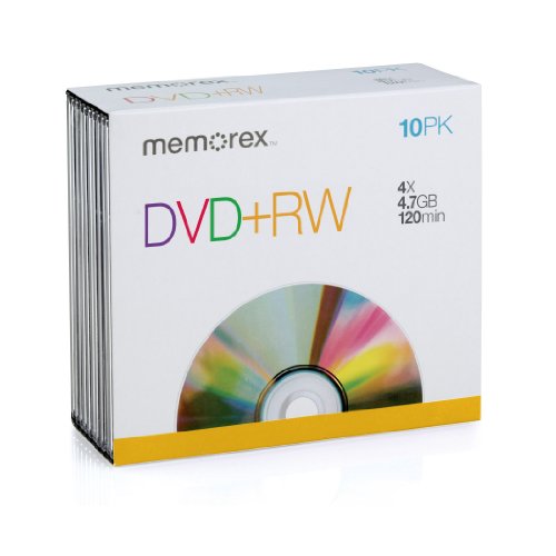 0804993520404 - MEMOREX MEM05509 DVD PLUS RW 4.7GB SLIM 4X DISCS, 10 PACK