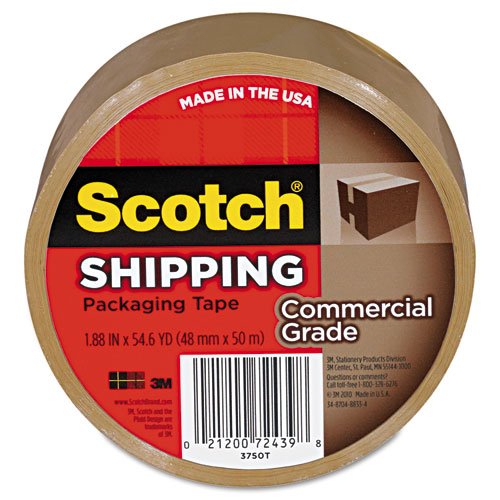 0804993530939 - SCOTCH COMMERCIAL GRADE SHIPPING PACKAGING TAPE, 1.88 IN X 54.6 YD, 1 ROLL, TAN
