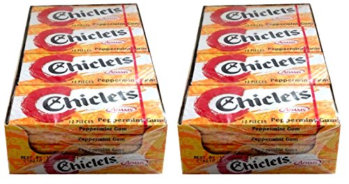 0805040319330 - CHICLETS ADAMS THE ORIGINAL CANDY COATED GUM PEPPERMINT FLAVOR PACK OF 20 WITH 12 PIECE EACH (2 BOX)