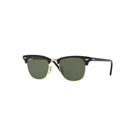 0805289346890 - RAY-BAN SUNGLASSES - RB3016 CLUBMASTER / FRAME: BLACK LENS: GREEN POLARIZED (49MM)