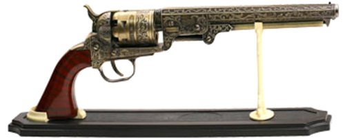 0805319309758 - BLADESUSA SMB-110 DECORATIVE WESTERN REVOLVER WITH DISPLAY STAND, 13-INCH OVERALL
