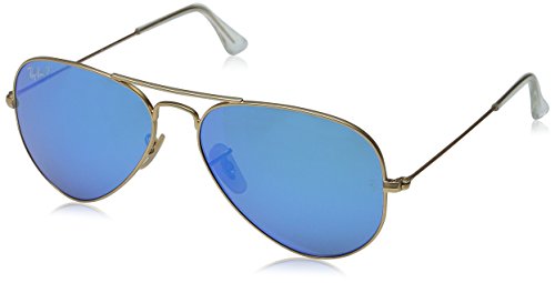 8053672256093 - RAY-BAN RB3025 112/4L 55MM AVIATOR MATTE GOLD FRAME / CRYSTAL BLUE MIRROR POLARIZED MADE IN ITALY