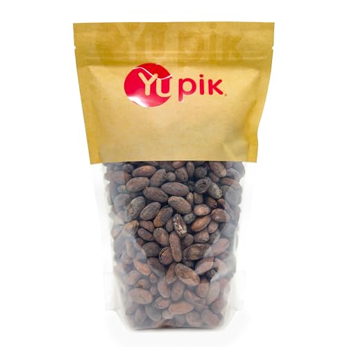 0805509021255 - YUPIK RAW CACAO BEANS, 2.2 LB, VEGAN, KOSHER, GMO-FREE, NATURAL DRIED BEANS, UNROASTED, CRUNCHY, NO ADDED SUGAR, RICH IN FIBER, SOURCE OF IRON, PERFECT TO MAKE CHOCOLATE, IDEAL FOR SNACKS & BAKING