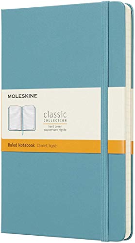 8058341715345 - MOLESKINE CLASSIC NOTEBOOK, HARD COVER, LARGE (5 X 8.25) RULED/LINED, REEF BLUE, 240 PAGES