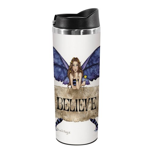 0805866015409 - TREE-FREE GREETINGS TT01540 AMY BROWN SWEET 18-8 DOUBLE WALL STAINLESS ARTFUL TUMBLER, 14-OUNCE, BELIEVE FAIRY