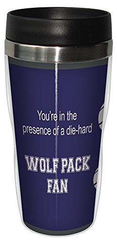 0805866248050 - TREE-FREE GREETINGS SG24805 WOLF PACK COLLEGE BASKETBALL SIP 'N GO STAINLESS STEEL LINED TRAVEL TUMBLER, 16 OUNCE