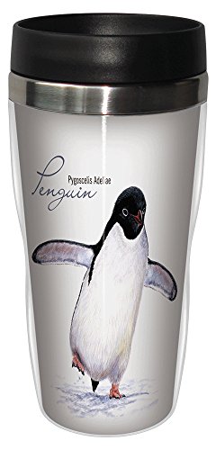 0805866257175 - TREE-FREE GREETINGS 25717 JEREMY PAUL ADELIE PENGUIN SIP 'N GO STAINLESS LINED TRAVEL MUG, 16-OUNCE