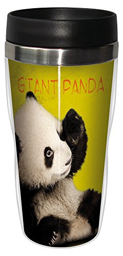 0805866257991 - GIANT PANDA TRAVEL MUG, STAINLESS LINED COFFEE TUMBLER, 16-OUNCE - ERIC ISSELEE - CUTE GIFT FOR PANDA LOVERS - TREE-FREE GREETINGS 25799