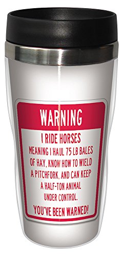 0805866258547 - TREE-FREE GREETINGS 25854 YOU'VE BEEN WARNED SIP 'N GO STAINLESS LINED TRAVEL MUG, 16-OUNCE