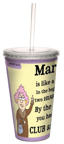0805866338171 - TREE-FREE GREETINGS CC33817 HILARIOUS AUNTY ACID DOUBLE-WALLED COOL CUP WITH REUSABLE STRAW, MARRIAGE CARDS, 16-OUNCE