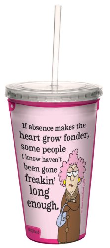 0805866339017 - TREE-FREE GREETINGS CC33901 HILARIOUS AUNTY ACID DOUBLE-WALLED COOL CUP WITH REUSABLE STRAW, ABSENCE MAKES, 16-OUNCE