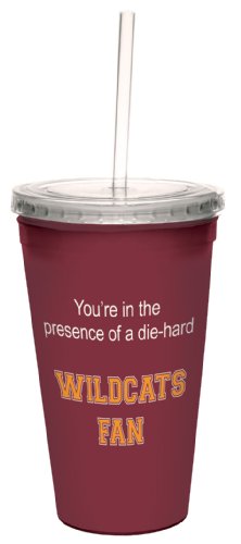 0805866346404 - TREE-FREE GREETINGS CC34640 WILDCATS COLLEGE BASKETBALL ARTFUL TRAVELER DOUBLE-WALLED COOL CUP WITH REUSABLE STRAW, 16-OUNCE