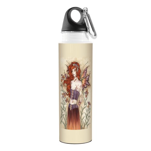 0805866475647 - TREE-FREE GREETINGS VB47564 AMY BROWN ARTFUL TRAVELER STAINLESS WATER BOTTLE, 18-OUNCE, SWEET WALL FLOWER FAIRY