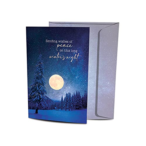 0805866544480 - TREE-FREE GREETINGS SOLSTICE 10 PACK WITH MATCHING ENVELOPES, ECO FRIENDLY, MADE IN USA, 100% RECYCLED PAPER, 5X7, PEACE IN WINTERS NIGHT (HB54448)