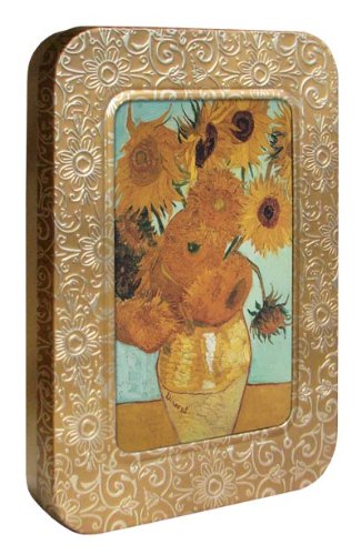 0805866761139 - TREE-FREE GREETINGS NOTEABLES NOTECARDS IN REUSABLE EMBOSSED TIN, 12 CARD ASSORTMENT, RECYCLED, 4 X 6 INCHES, VAN GOGH SUNFLOWERS, MULTI COLOR
