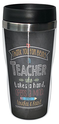 0805866782196 - TREE-FREE GREETINGS 78219 JO MOULTON TEACHER MIND AND HEART SIP 'N GO STAINLESS LINED TRAVEL MUG, 16-OUNCE
