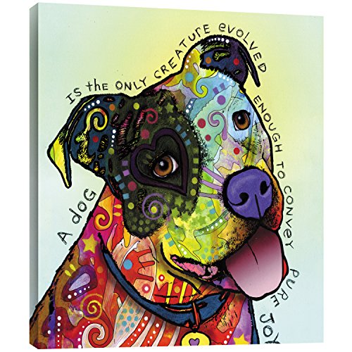 0805866812039 - TREE-FREE GREETINGS ECOART HOME DECOR WALL PLAQUE, 11.25 X 11.25 INCHES, EVOLVED TO JOY THEMED DEAN RUSSO DOG ART