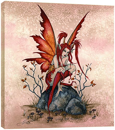 0805866835496 - TREE-FREE GREETINGS ECOART WALL PLAQUE, 11.25 X 11.25 INCHES, LITTLE RED MISCHIEF FAIRY BY AMY BROWN