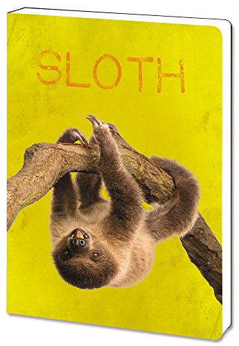 0805866887907 - TREE-FREE GREETINGS RECYCLED SOFT COVER JOURNAL, RULED, 5.5 X 7.5 INCHES, 160 PAGES, SLOTH THEMED WILDLIFE ART