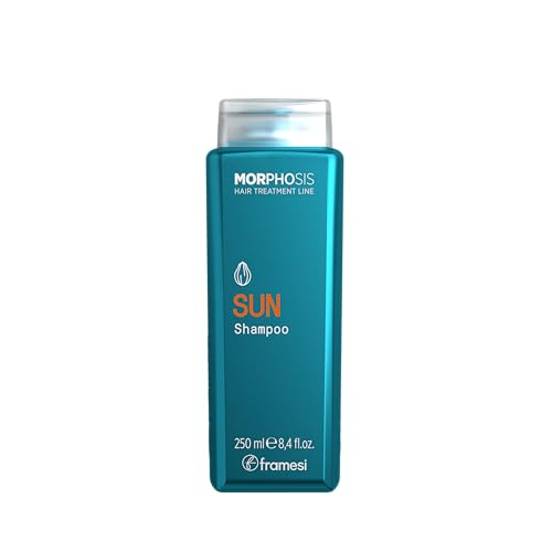 8059606684277 - FRAMESI MORPHOSIS SUN SHAMPOO, GENTLY REMOVES CHLORINE AND RESIDUES OF SALT AND SAND, DEEPLY CLEANSES AND HYDRATES HAIR AND SCALP, NATURAL INGREDIENTS, COLOR SAFE