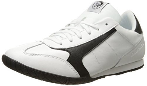 8059713537565 - DIESEL MEN'S CLAW ACTION S-ACTWINGS LEATHER FASHION SNEAKER, WHITE/BLACK, 8.5 M US