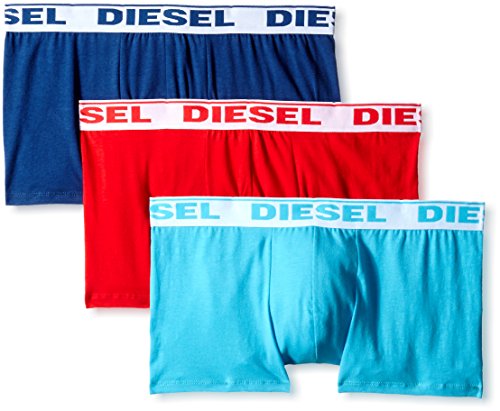 8059966261859 - DIESEL MEN'S 3-PACK SHAWN STRETCH BOXER TRUNK, RED/TURQUOISE/NAVY, MEDIUM