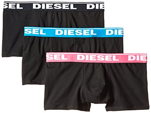 8059966431191 - DIESEL MEN'S 3-PACK SHAWN COLOR WAISTBAND TRUNK, PINK//BLACK/BLUE, LARGE