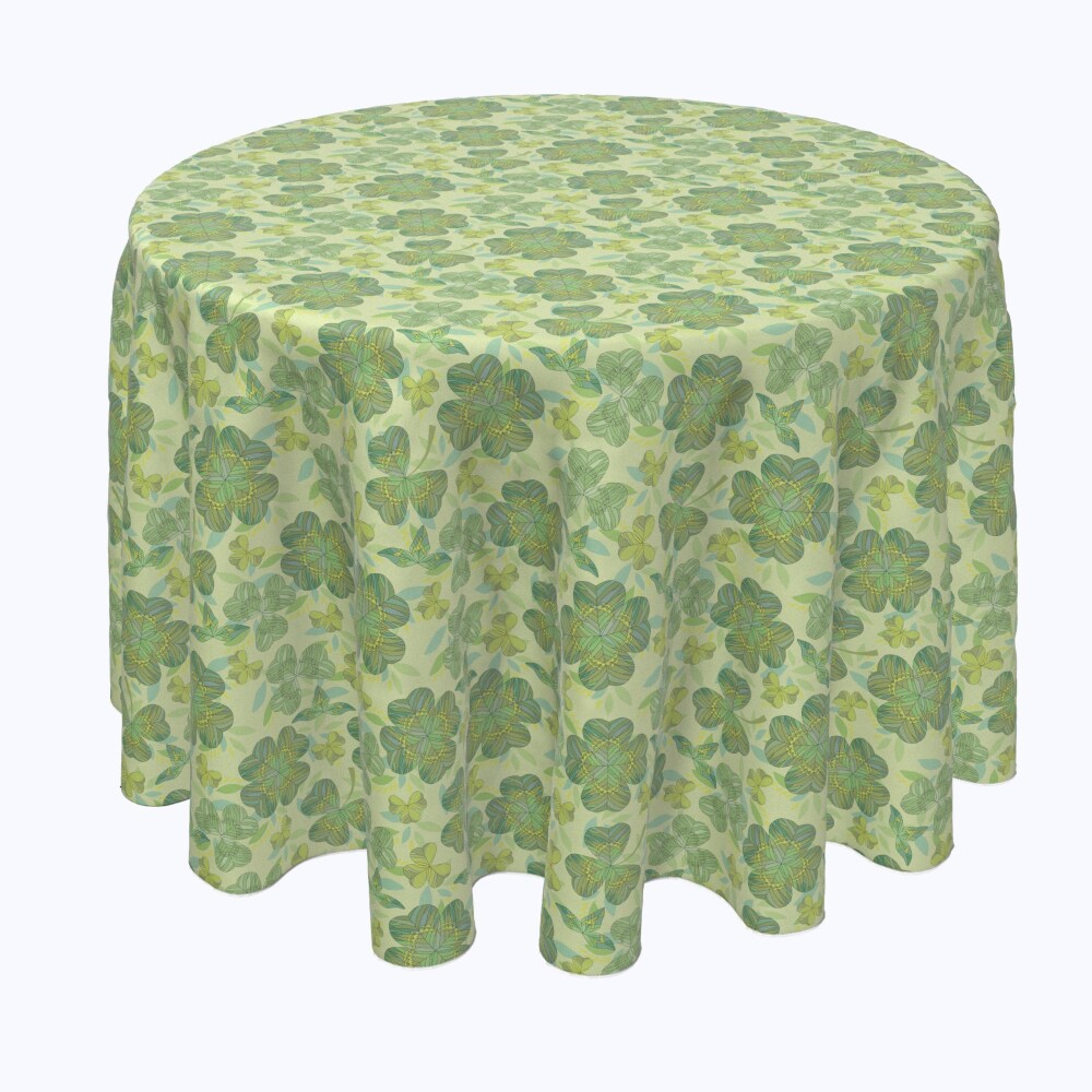 0080610279591 - ROUND TABLECLOTH, 100% POLYESTER, 102 ROUND, BOTANICAL CELTIC FLORAL