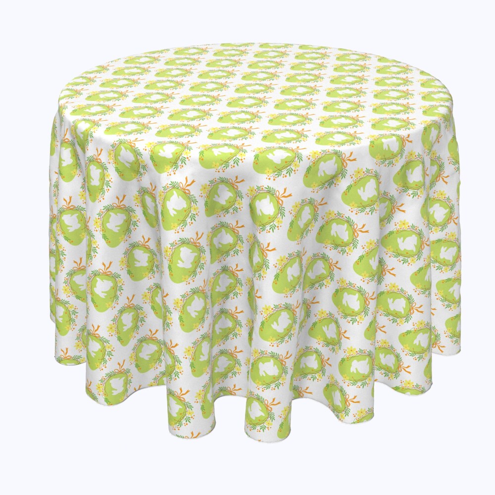 0080610280948 - ROUND TABLECLOTH, 100% POLYESTER, 102 ROUND, WREATH OF SPRING JOY
