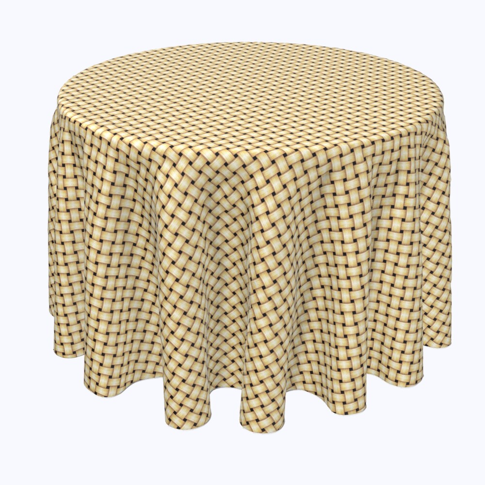 0080610283208 - ROUND TABLECLOTH, 100% POLYESTER, 120 ROUND, APPLE PIE WEAVE WICKER