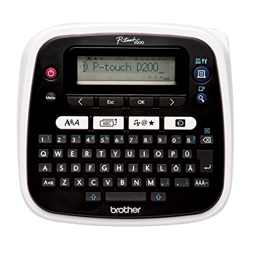 0806298134225 - BROTHER PT-D200 P-TOUCH - PT-D200 EASY-TO-USE LABEL MAKER. FEATURES EASY ONE-TOUCH KEYS AND GRAPHICAL DISPLAY. 8 FONTS DECO MODE DESIGNS AND 30 LABEL MEMORY. USES LAMINATED ?TZE? TAPES UP TO 12MM WIDE.