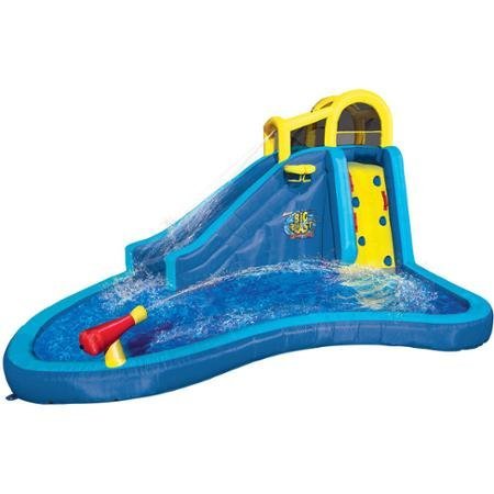 0806374222532 - BIG BLAST WATER PARK | SIDE-CLIMBING WALL AND CUSHIONY SLIDE | BUILT-IN BASKETBALL HOOP AND INFLATABLE BALL