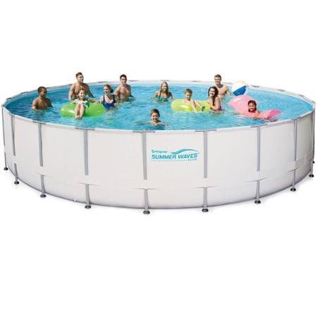 0806374222761 - BEST FOR KIDS SUMMER WAVES ELITE 22' X 52 ROUND PREMIUM METAL FRAME ABOVE GROUND SWIMMING POOL WITH DELUXE ACCESSORY SET