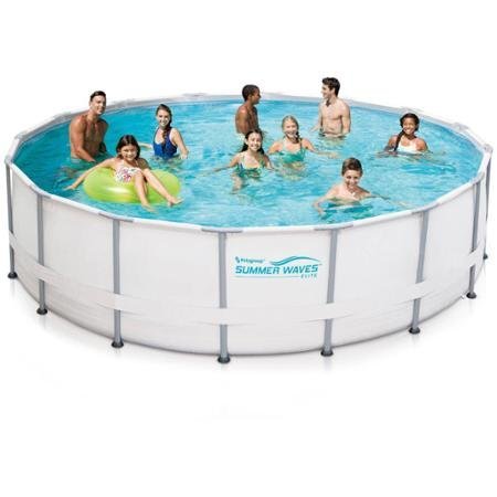 0806374222785 - BEST SWIMMING POOL FOR SUMMER, SUMMER WAVES ELITE 16' X 48 ROUND PREMIUM METAL FRAME ABOVE GROUND SWIMMING POOL WITH DELUXE ACCESSORY SET