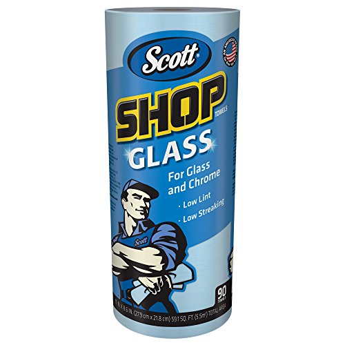 0806792032430 - SCOTT SHOP TOWELS GLASS , BLUE SHOP TOWELS GLASS, MIRRORS AND CHROME, 11 X 8.67 90 PERFORATED SHEETS / ROLL, 12 ROLLS, 1, 080 SHEETS / CASE