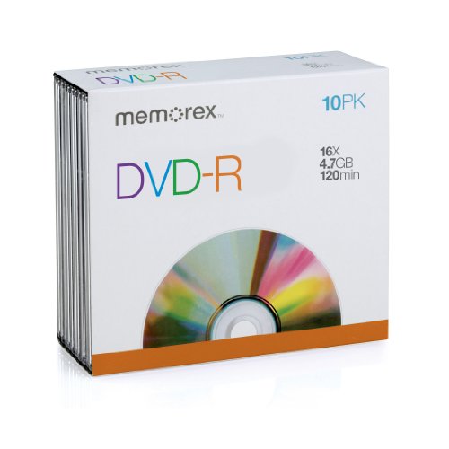0806792058850 - MEMOREX 4.7GB/16X DVD-R 10-PACK SLIM CASE