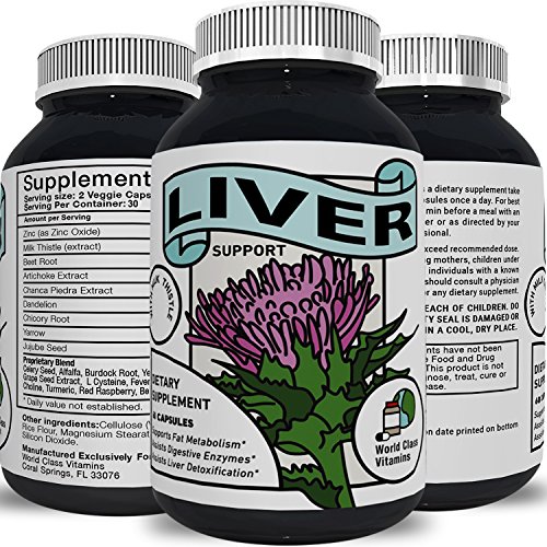 0806808279163 - BEST LIVER SUPPLEMENTS WITH MILK THISTLE + ARTICHOKE + DANDELION ROOT SUPPORT HEALTHY LIVER FUNCTION FOR MEN & WOMEN - NATURAL DETOX CLEANSE CAPSULES BOOST IMMUNE SYSTEM RELIEF - WORLD CLASS VITAMINS