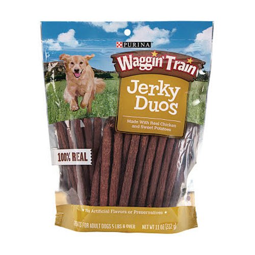 0807020161298 - WAGGIN' TRAIN JERKY DUOS DOG TREATS, 11-OUNCE POUCH, PACK OF 1