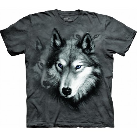 0807158106192 - THE MOUNTAIN MEN'S WOLF PORTRAIT T-SHIRT, GRAY, SMALL