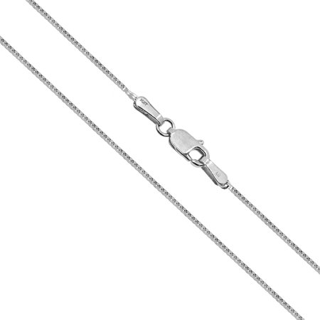 0807394174016 - 14K SOLID WHITE GOLD 1MM BOX CHAIN NECKLACE 16” 18” 20” 22” 24”