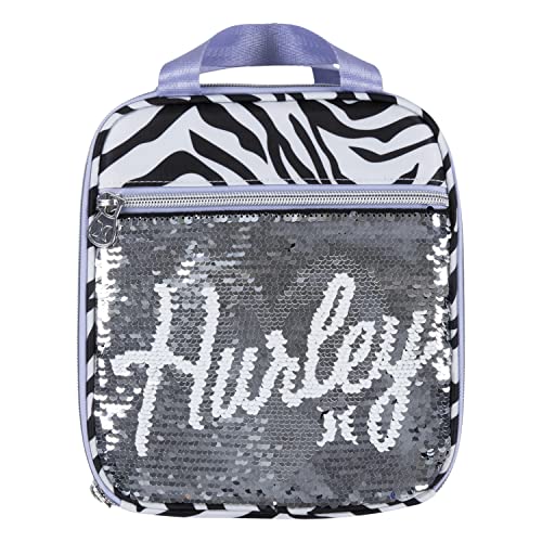 0807421407186 - HURLEY KIDS ONE AND ONLY INSULATED LUNCH TOTE BAG, BLACK/WHITE, O/S