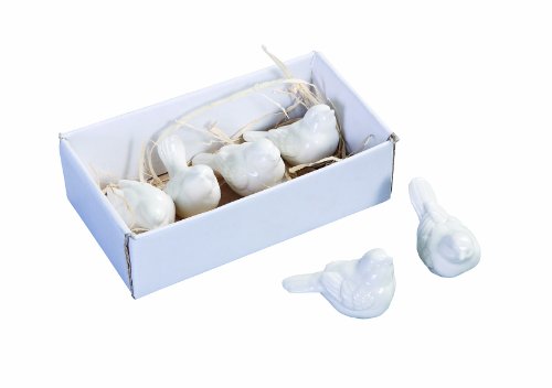 0807472398907 - CREATIVE CO-OP COTTAGE CHIC CERAMIC BIRDS IN A BOX, 2.5-INCH, SET OF 6