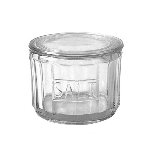 0807472668697 - CASUAL COUNTRY HEAVY PRESSED GLASS SALT CELLAR WITH LID