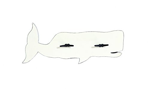 0807472715421 - CREATIVE CO-OP WOOD WHALE WALL DECOR WITH TWO METAL HOOKS