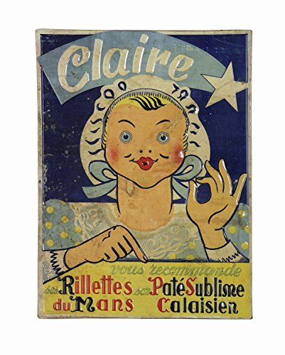 0807472776859 - VINTAGE REPRODUCTION OF TIN CLAIRE WALL DECOR