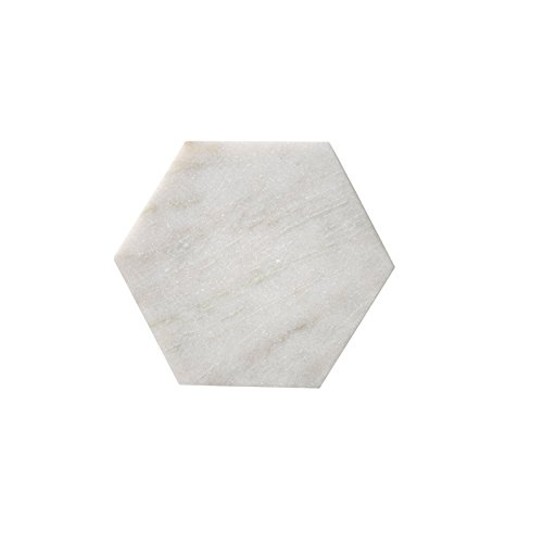 0807472869742 - BLOOMINGVILLE MARBLE HEXAGON CUTTING BOARD, WHITE